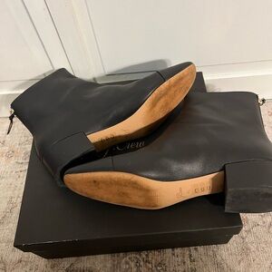 J.Crew Roxie cap-toe black leather ankle boots